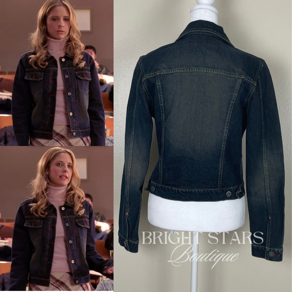 Rare Denim Jacket ASO Buffy Summers Buffy the Vampire Slayer Y2K Faded Wash - Picture 4 of 14